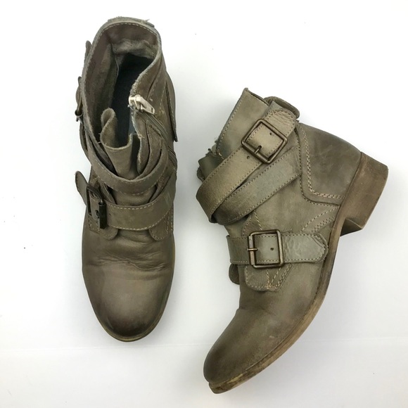 Steve Madden Shoes - Steve Madden Leather Buckle Booties 8